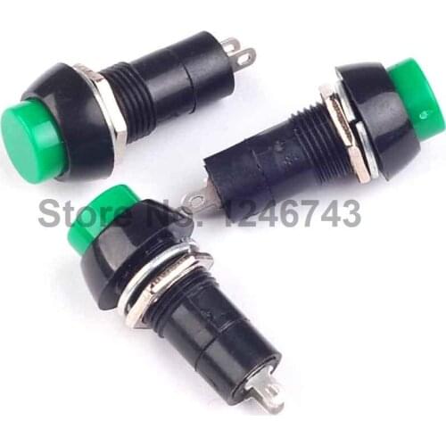 1PCS PBS-11A 2PIN Plastic Push Button Latching Switch Self-Lock 3A 150V Green
