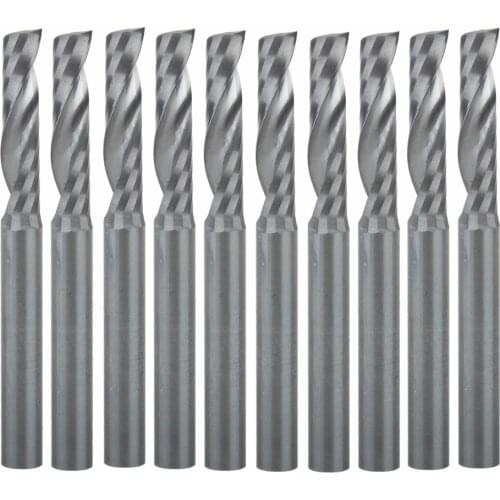 10Pcs 4mm CNC Router Bits Single Flute Tools Cut Smokeless 17mm