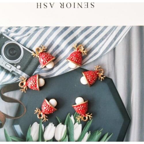 10pcs Antlers Mushroom Enamel Charms Pendants Oil Drop Metal Floating For Bracelet Necklace Earring Jewelry Making Accessories