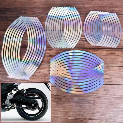 16Pcs PVC 14/18 inches Fashion Durable High Quality Portable Wheel Rim Tape For Motorcycle Car Reflective Stripes