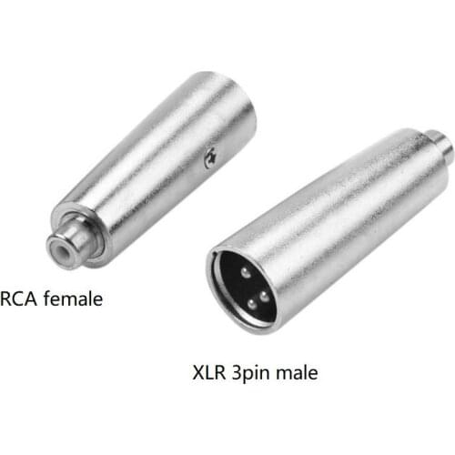 2pcs/Lot 3Pin XLR Plug Male to RCA Female Audio Adapter Connector