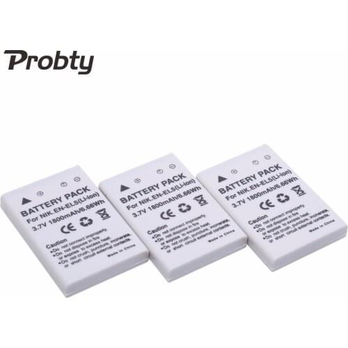 PROBTY 3PCS EN-EL5 EN EL5 ENEL5 Rechargeable Battery For Nikon Coolpix 3700 4200 5200 7900 P3 P4 P6000 P530 S10 Digital Camera