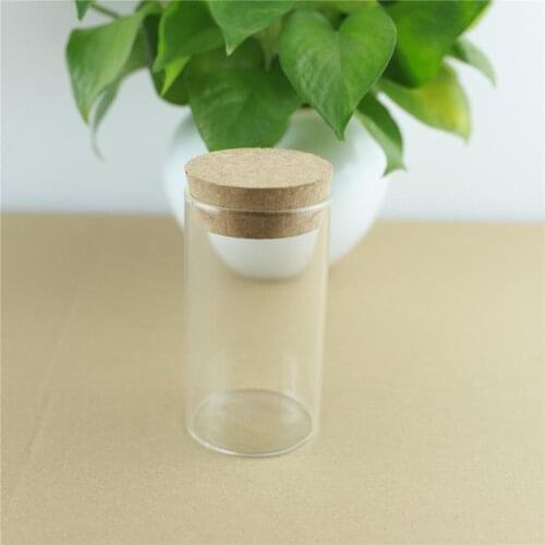 3pcs/lot 55*100mm 120ml Thick Glass Bottle Cork Stopper Spice Bottles Container Jars Vials DIY Craft