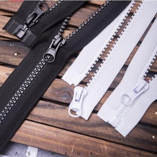 5# black white resin zipper for sewing 10pcs 60cm 80cm kids coat jacket zip repair diy handwork accessories