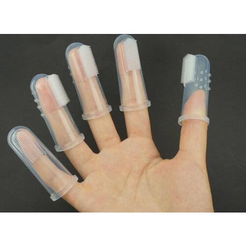 5x Soft Finger Toothbrush Pet Dog Oral Dental Cleaning Teeth Care Hygiene Brush