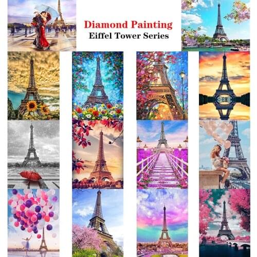 5D DIY Diamond Painting Eiffel Tower Mosaic Scenery Full Set Embroidery Landscape Rhinestone Pictures Home Decor Handmade Gift