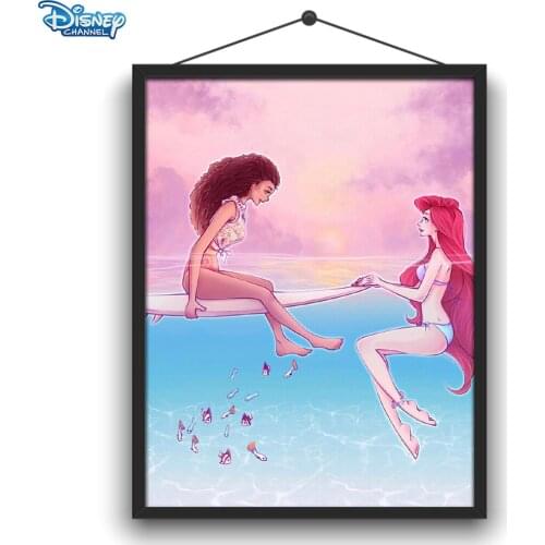 Disney 5D DIY Diamond Painting Princess Real World Life Illustration Diamond Embroidery Kit Handmade Craft Home Decoration