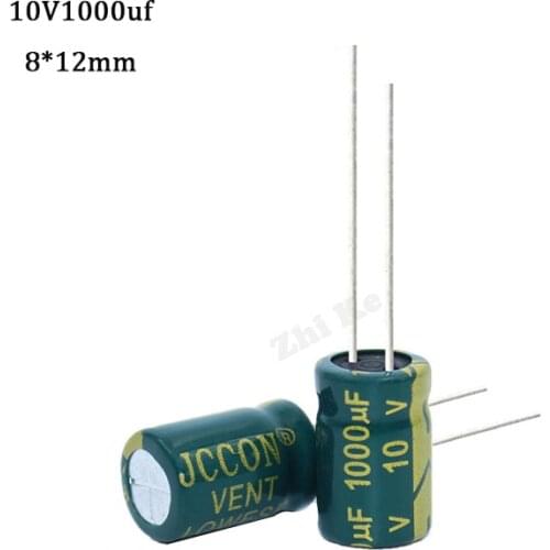 20pcs/lot 10v 1000UF Low ESR / Impedance high frequency aluminum electrolytic capacitor size 8X12 1000UF 10v 1000uf 20