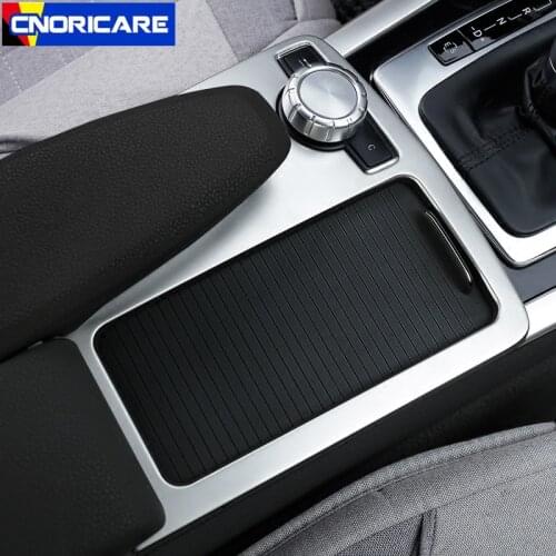 Car Center Console Gear Shift Water Cup Panel Decoration Cover Trim Stainless Steel For Mercedes Benz C Class W204 2008-14