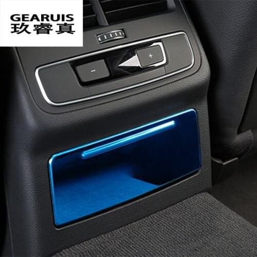 Car Styling Rear Air Panel Air Vent Outlet decoration frame covers Stickers trim for Audi A4 B9 A5 Interior Auto Accessories