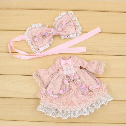 ICY DBS Blyth doll licca body Gorgeous dress clothes princess pink flower dress lolita toy