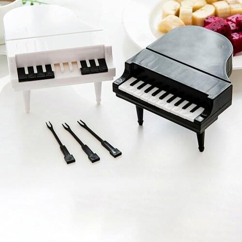 Dessert Forks 10pcs/set Food Picks Piano Fruit Forks Kitchen Accessories Tools Fruit Snack Toothpick Creative Party Decoration