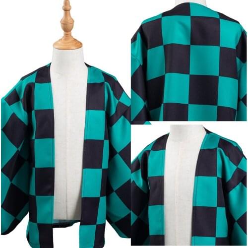 Demon Slayer:Kimetsu no Yaiba Kamado Tanjirou Cosplay Costume Kids Children Kimono Coat