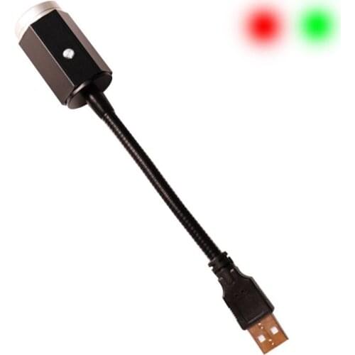 Two-color Car Roof USB Starry Sky LED Light Auto Interior Projector Atmosphere Night Lamp with/without Voice Control