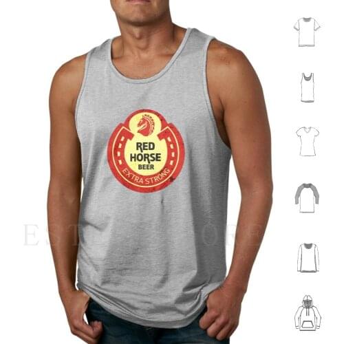 Red Horse Beer Extra Tank Tops Vest Sleeveless Red Horse Beer Costumes Drink Travel White