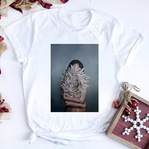 T-shirt Women Plus Size Harajuku Tops Summer Graphic Tees shirt Sexy Flowers Girl Clothes Short sleeve T Shirt ,Drop Shipping