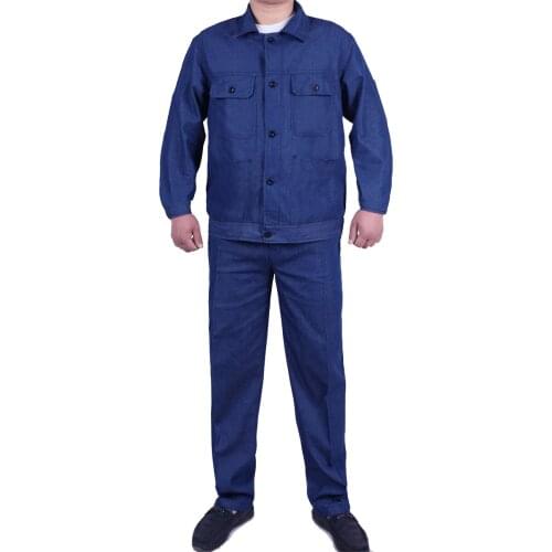 Summer Thin Denim Suit Work Clothes Men Women Jacket Pants Wear-resistant Breathable Sweat-absorbent Labor Insurance Clothing