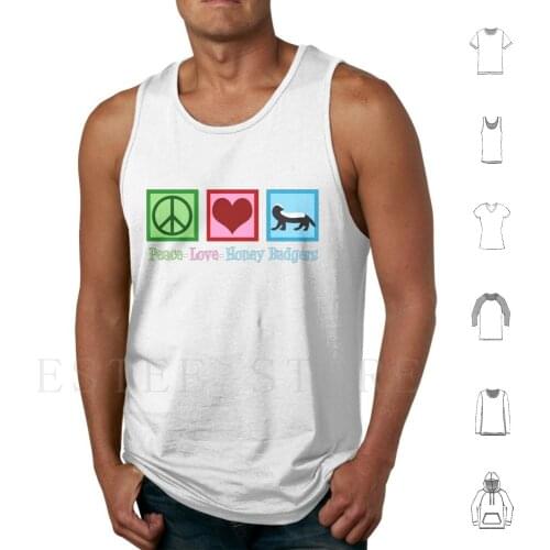 Peace Love Honey Badgers Tank Tops Vest Sleeveless Honey Badger Peace Love Honey Badgers Cute Honey Badger Funny Honey