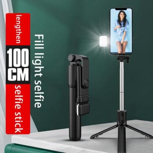 2021 NEW Wireless Bluetooth Selfie Stick With Extended Tripod Foldable Monopods Universal For Smartphone Fill Light Selfie Stick