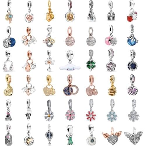 New Fashion Charm Original Diamond Love Tree of Life Blue Hot Air Balloon Pendant Fits Original Pandora Lady Bracelet Jewelry