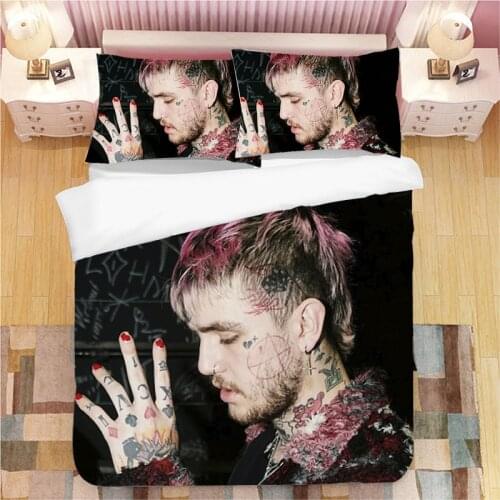 Rapper Lil Peep 3d Printed Bedding Cover Bedding Set Duvet Cover Cartoon Giant Comforter Bed Linen Bed Set (NO Sheet)