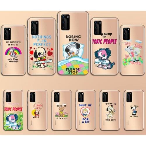 Gifts Sheep Dog My Life is Crap Art Phone Case Transparent for Huawei P 40 20 30 10 mate pro lite plus