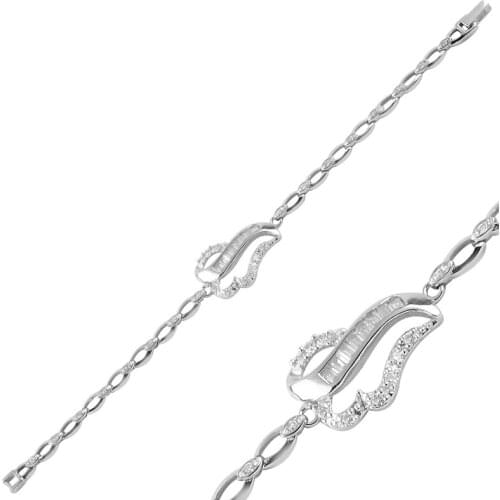 Silver 925 Sterling Zircon Cubic Zirconia Bracelet