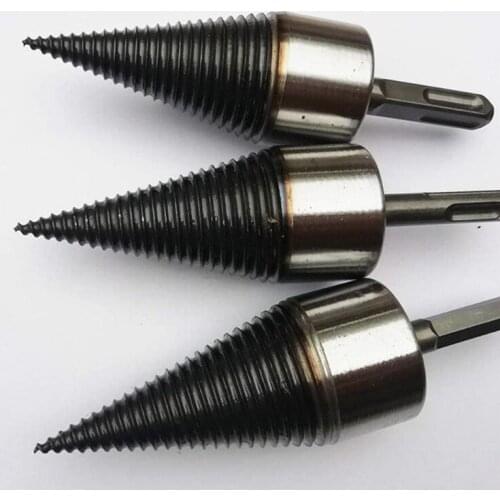 Hexagonal Wood Splitting Impact Drill Bit High Hardness Firewood Log Splitter Removable Heavy Duty Drill Screw Cone Tool