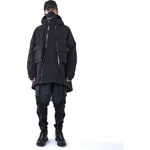 PUPIL TRAVEL PT-1930 Techwear Thick Padded Jackets Coat Warm Loose Parka Hip Hop Punk Streetwear