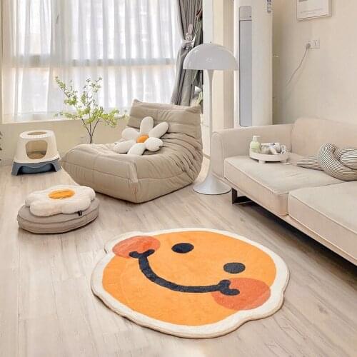 Nordic Carpet Smile Face Rug for Living Room Non-slip Floor Mat Coffee Table Sofa Area Rugs Bedroom Balcony Carpets Alfombra