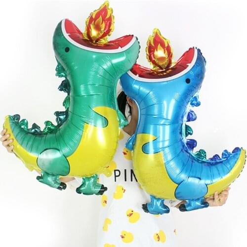 2Pcs Big Size Fire-breathing Dinosaur Tropical Hawaiian Balloon Jungle Wild One Party Balloon for Dinosaur Birthday Baby Shower