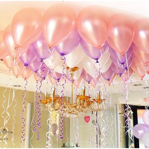 10Pcs/lot 1.5g Pink Pearl Latex Balloon Mix Colors Inflatable Wedding Decorations Air Ball Happy Birthday Party Supplie Balloons