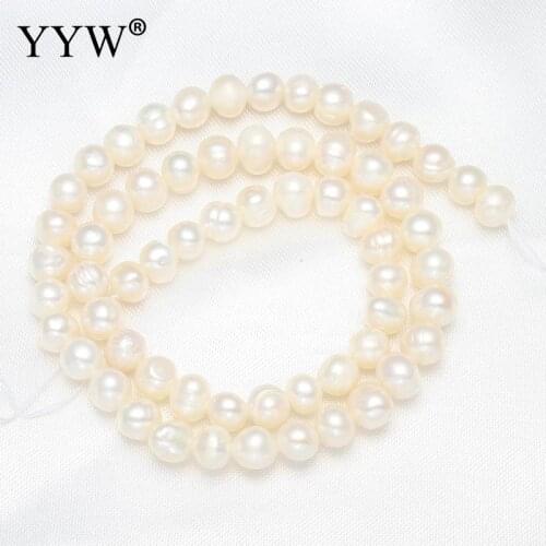 YYW High Quality 5-6mm100% Natural Freshwater Pearl Beads white Potato Pearl Loose Beads DIY Necklace Bracelat Jewelry Making