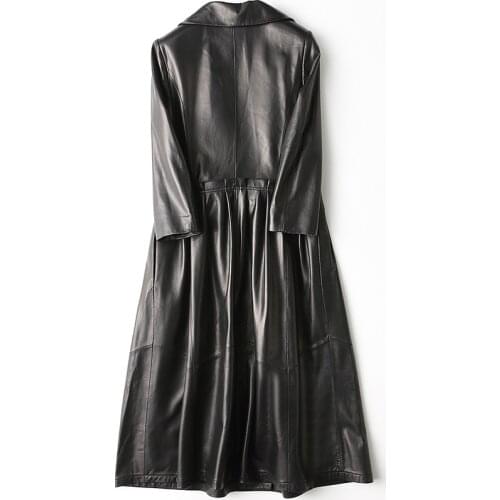 Genuine Leather Women Real Sheepskin Coat Autumn Winter Korean Fashion Long Jacket Campera Mujer HQ18-YXG8123A YY353