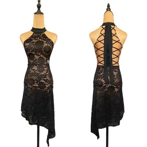 Sexy Summer Dress Lace Latin Dance Dress Women Designer Clothes Performance Costume Tango Dancewear Salsa Dancing Outfit JL2681