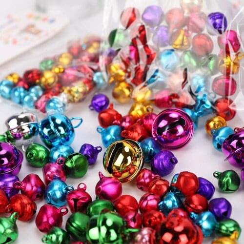 1 Bag DIY Beautiful Candy Color Bells Christmas Bells Metal Loose Beads Small Bright Color Festival Party Decoration DIY Bells