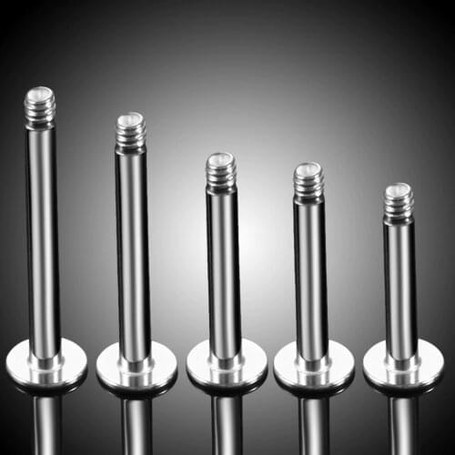 100pcs/lot 316L Steel Lip Ring Ear Piercing Bar Language Labret Piercing Ear Helix Stud Tragus Barbell Piercings Body Jewelry