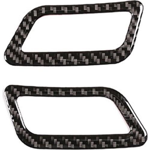 2Pcs Soft Carbon Fiber Front Dashboard Side Air Outlet Trim Conditioning Vent Cover Sticker for Nissan X-Trail 2014-2018