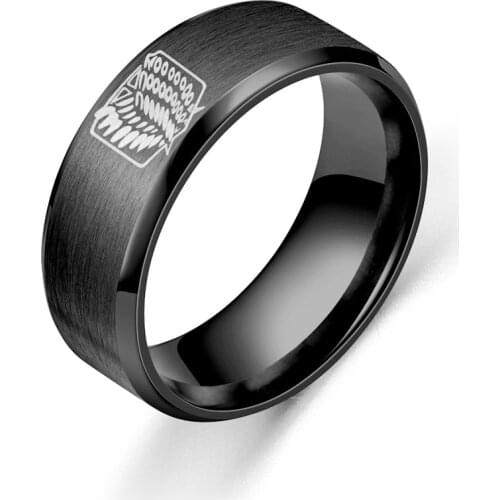 2021 Freedom Wings Design Stainless Steel Ring for Men and Women, Anime Jewelry, Black Color