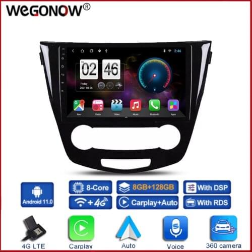 360 Camera 6G+128G Android 10.0 Car DVD Player GPS WIFI Bluetooth RDS Radio For Nissan Qashqai J11 Nissan X Trail T32 2014 -2017