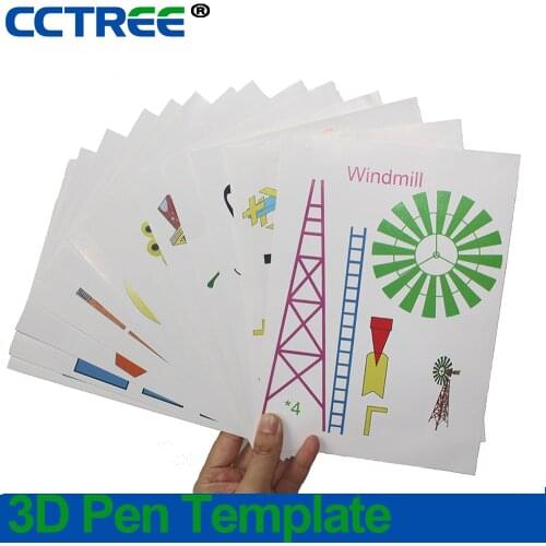 CCTREE 3D Pen Template 3D Drawing pen paper model 3D Printer pen printing Pad 30 different designs(15paper+1pad)