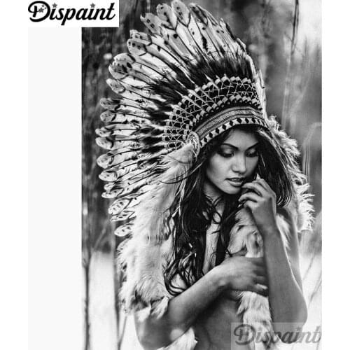 Dispaint Diamond Painting Cross Stitch "Indian women" Full Square Round Diy 5d Diamond Embroidery Picture Rhinestone Art A25968