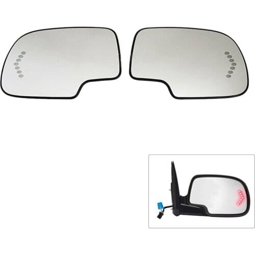 Car Front Left Right Heated Rear View Mirror Lens Glass Turn Signal for GMC Chevy Cadillac 88944391 / 88944392