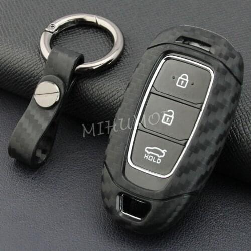Smart Key Fob Ring Case Cover Holder For Hyundai Santa Fe Palisade Accent Kona Nexo i30 Veloster Elantra GT