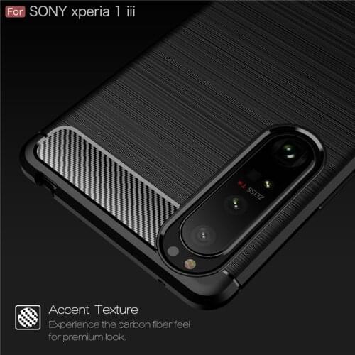For Cover Sony Xperia 1 III Case For Sony Xperia 1 III Capa Silicone Carbon Fiber Soft TPU For Fundas Sony Xperia 10 1 III Cover