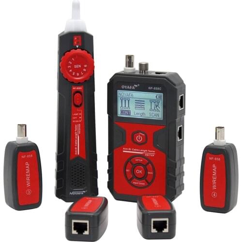 Network Testing Finder RJ45, BNC, VFL , Mic USB Noyafa NF-858C Cable Tester Portable Wire Tracker