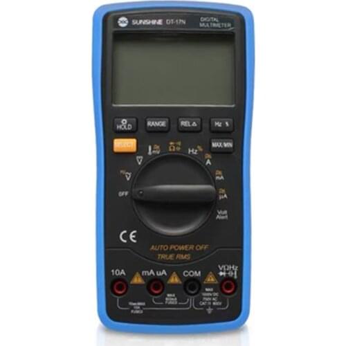 DT-17N Handheld Digital Multimeter LCD Backlight Portable Manual/Auto Range AD/DC Ammeter Voltmeter Ohm Voltage Test Multimeter