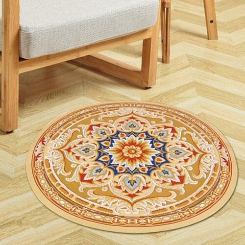 Round 3D Print Jacquard Area Carpet Room Computer Chair Mat/Rugs Bedroom Study Decorate Carpets Room Luxury Rug For Living Bed