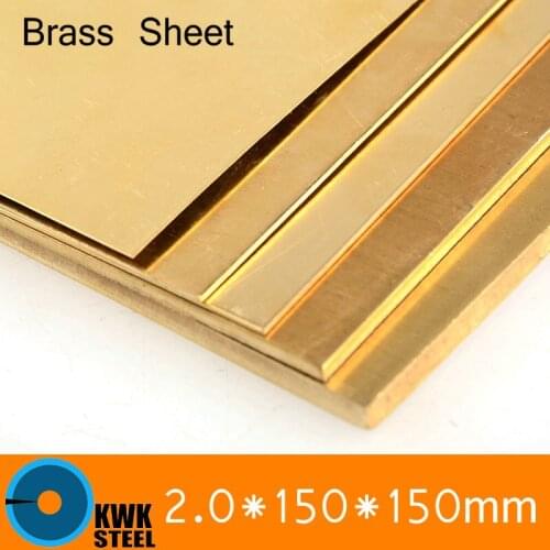 2 * 150 * 150mm Brass Sheet Plate of CuZn40 2.036 CW509N C28000 C3712 H62 Customized Size Laser Cutting NC Free Shipping