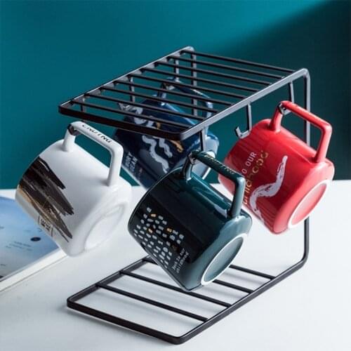 Metal Mug Tree Holder Stand for Counter 6 Hooks Coffee Cup Display Hanger Rack Organizer for Kitchen Cabinet